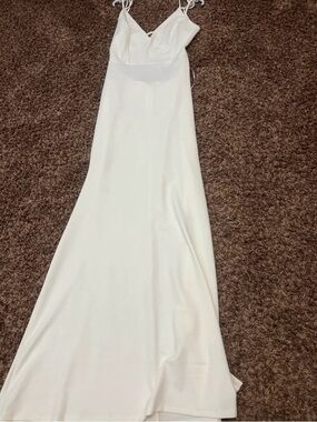 Elegant White Spaghetti Strap Slip Dress